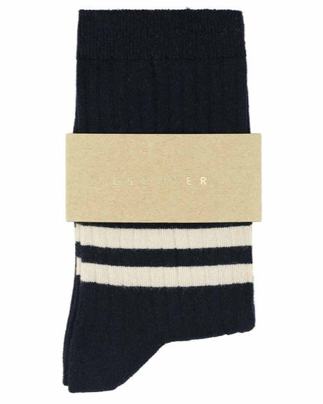 Escuyer Stripes Socks Blue/Ecru