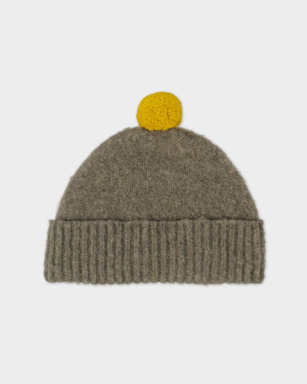JG Brushed Plain Contrast Pom Pom Hat Moss