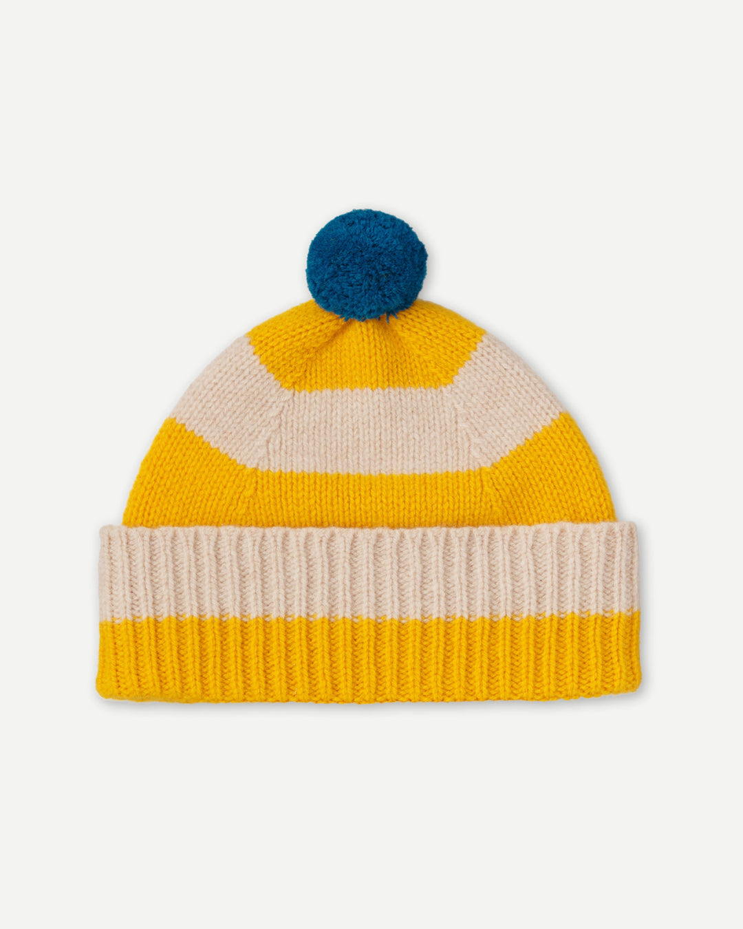 JG Stripe Pompom Hat Golden Eye/Oatmeal
