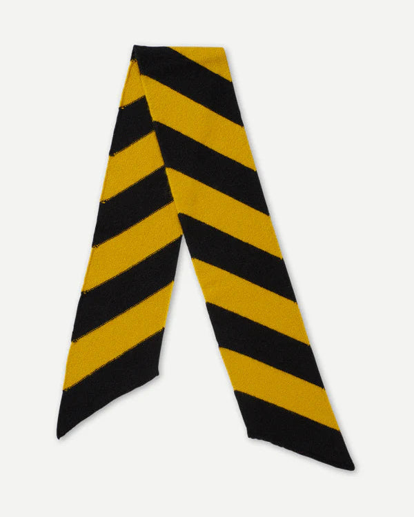 JG Small Diagonal Stripe Scarf Black/Turmeric
