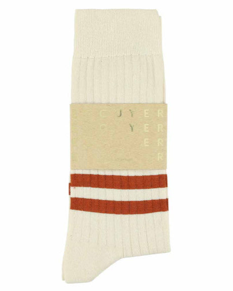 Escuyer Stripes Socks Ecru/Brick