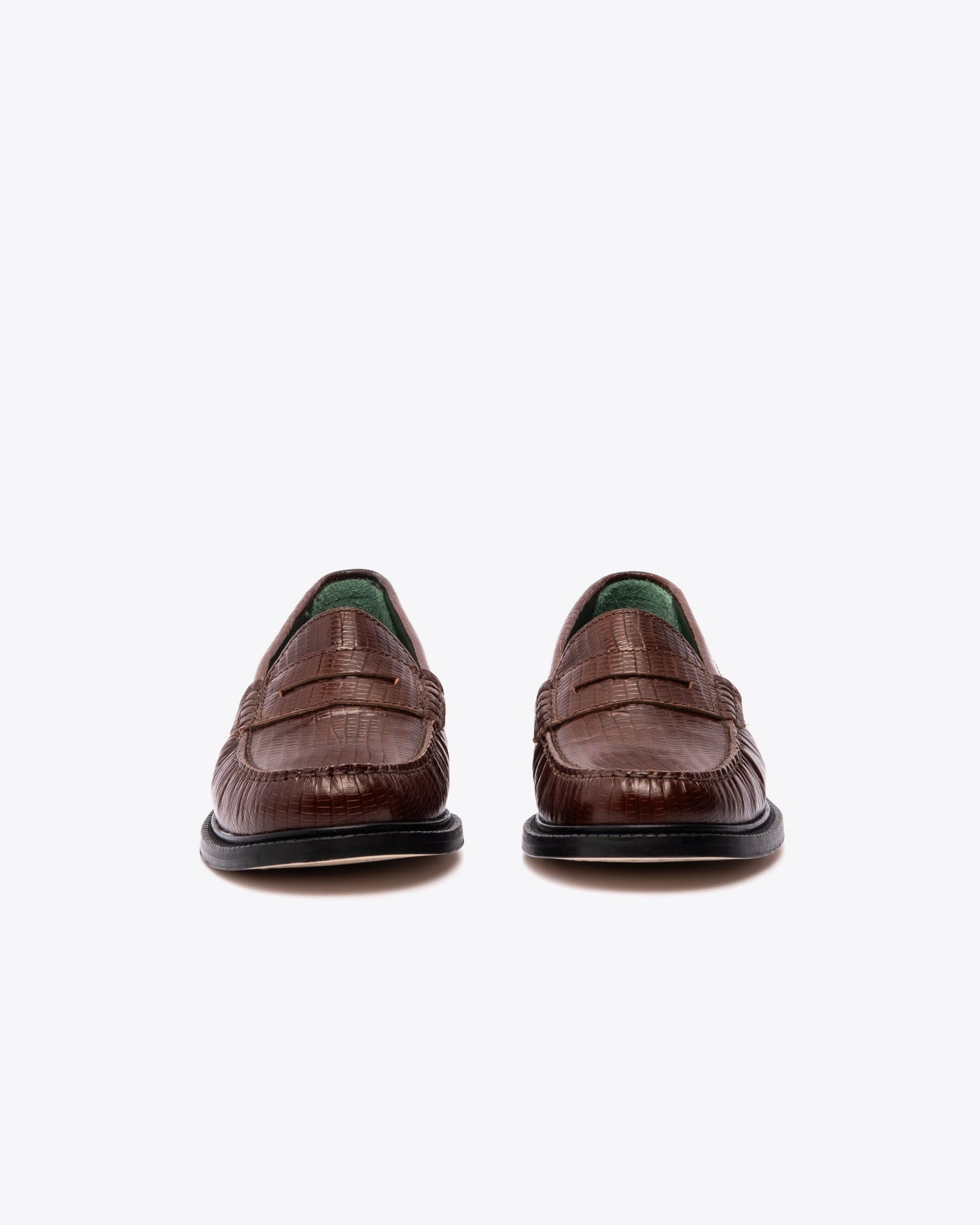 Vinny's Yardee Mocassin Loafer Lizard Pattern Brown