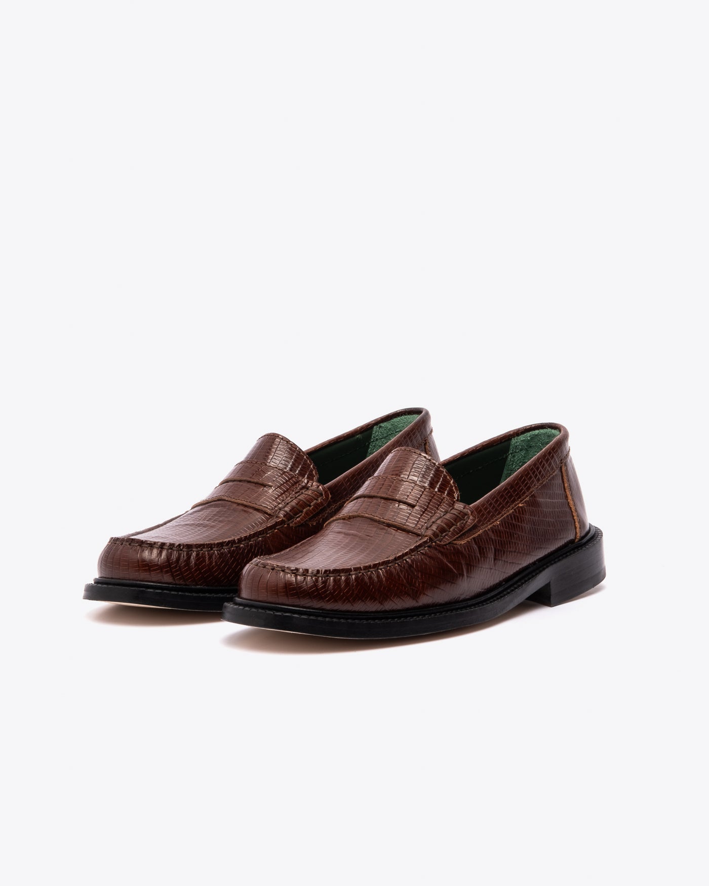 Vinny's Yardee Mocassin Loafer Lizard Pattern Brown