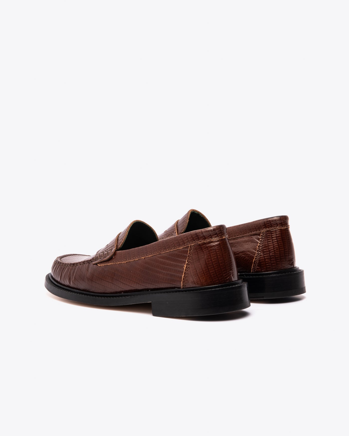 Vinny's Yardee Mocassin Loafer Lizard Pattern Brown