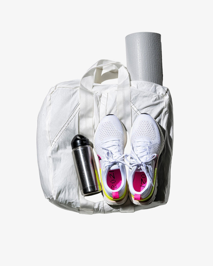 Vintage Parachute Tote Bag White Belt