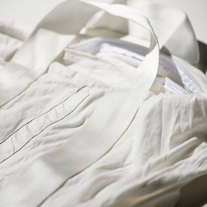 Vintage Parachute Tote Bag White Belt