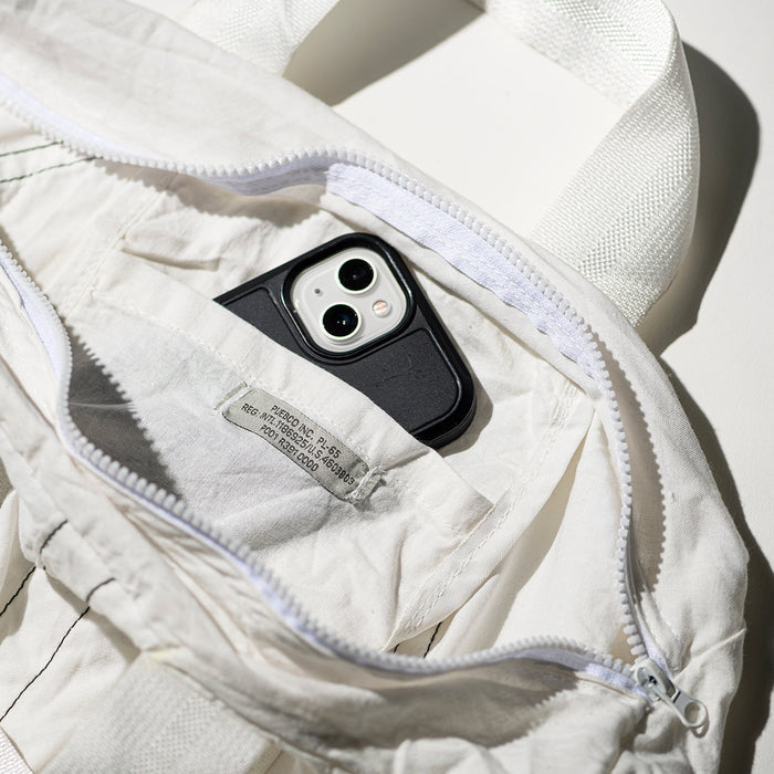 Vintage Parachute Tote Bag White Belt