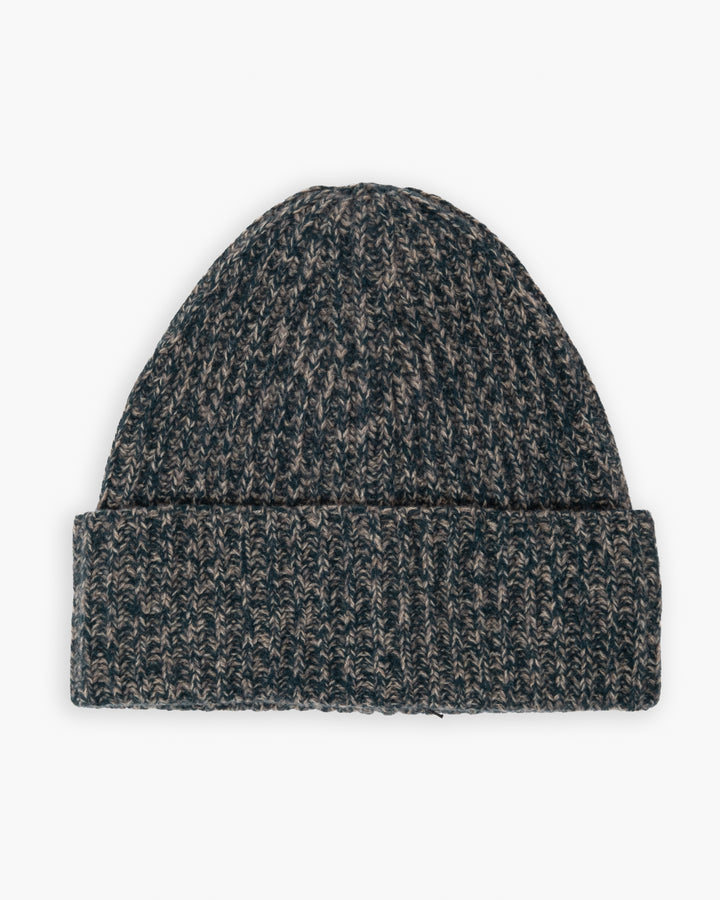 Wool Cashmere Beanie Green Melange