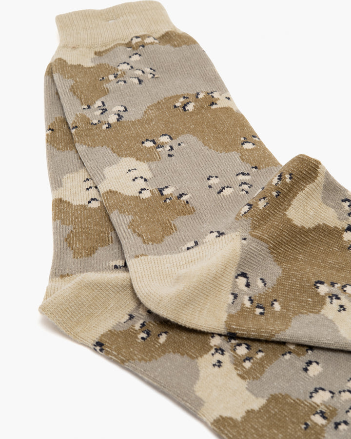 Anonymous Camo Crew Sock Beige
