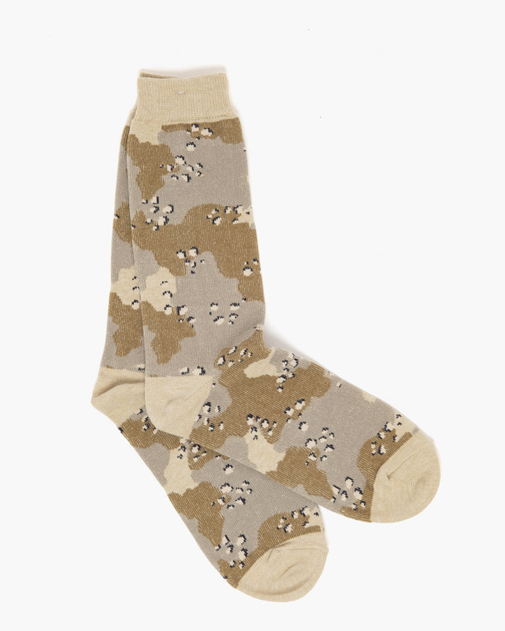 Anonymous Camo Crew Sock Beige