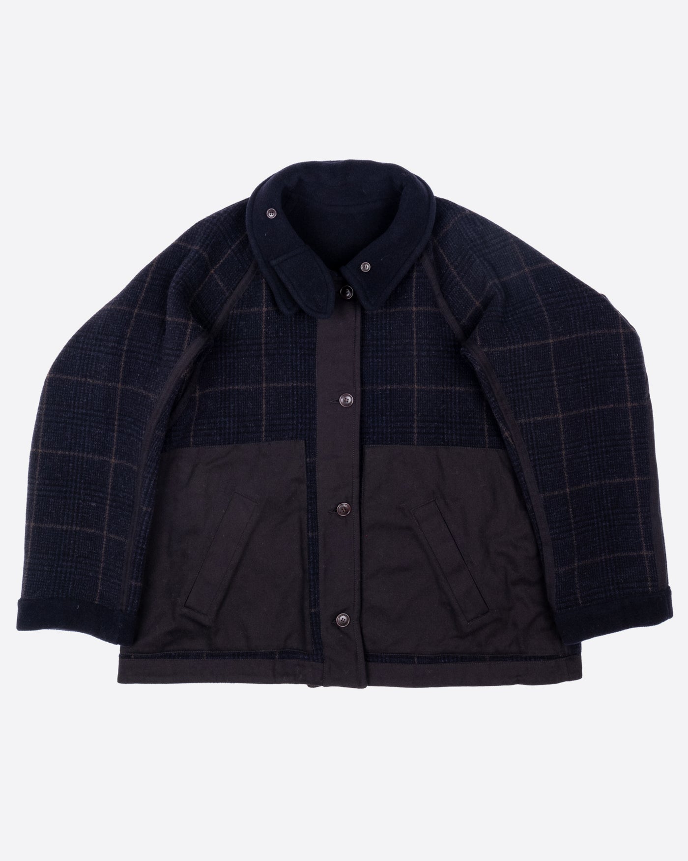 Army Caban Tambura Golf Wool Navy/Brown Check