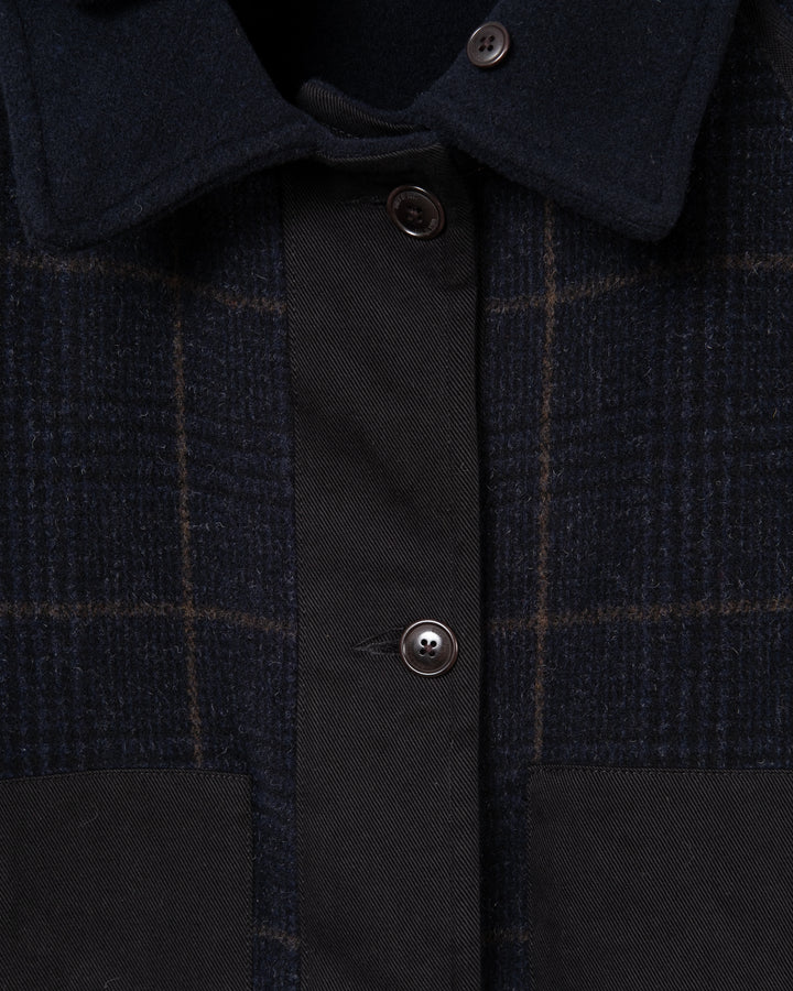 Army Caban Reversible Tambura Golf Wool Navy/Brown Check