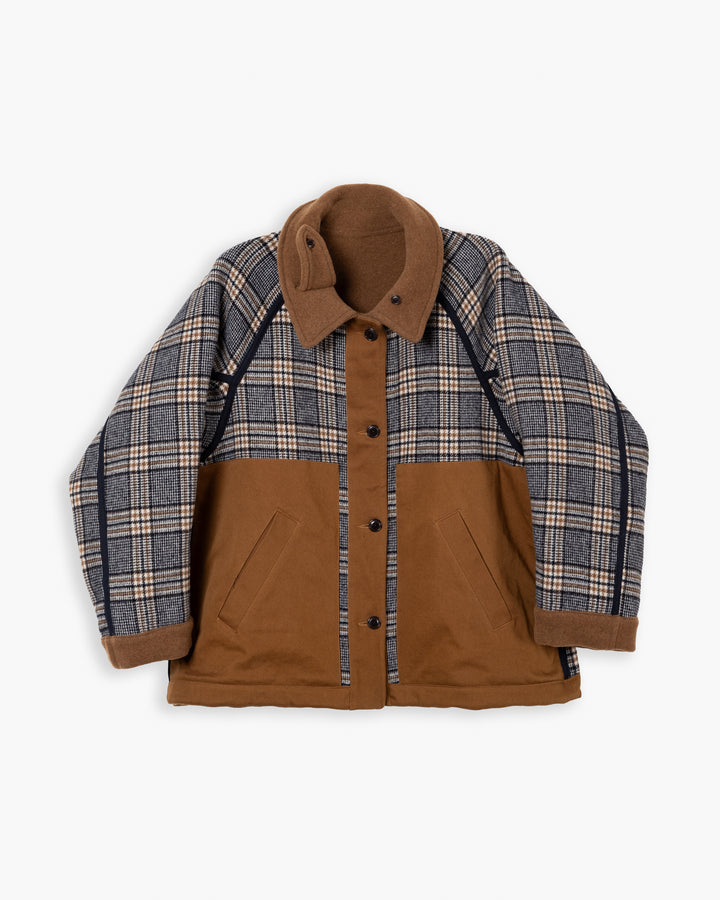 Army Caban Reversible Tambura Golf Wool Camel/Brown Check