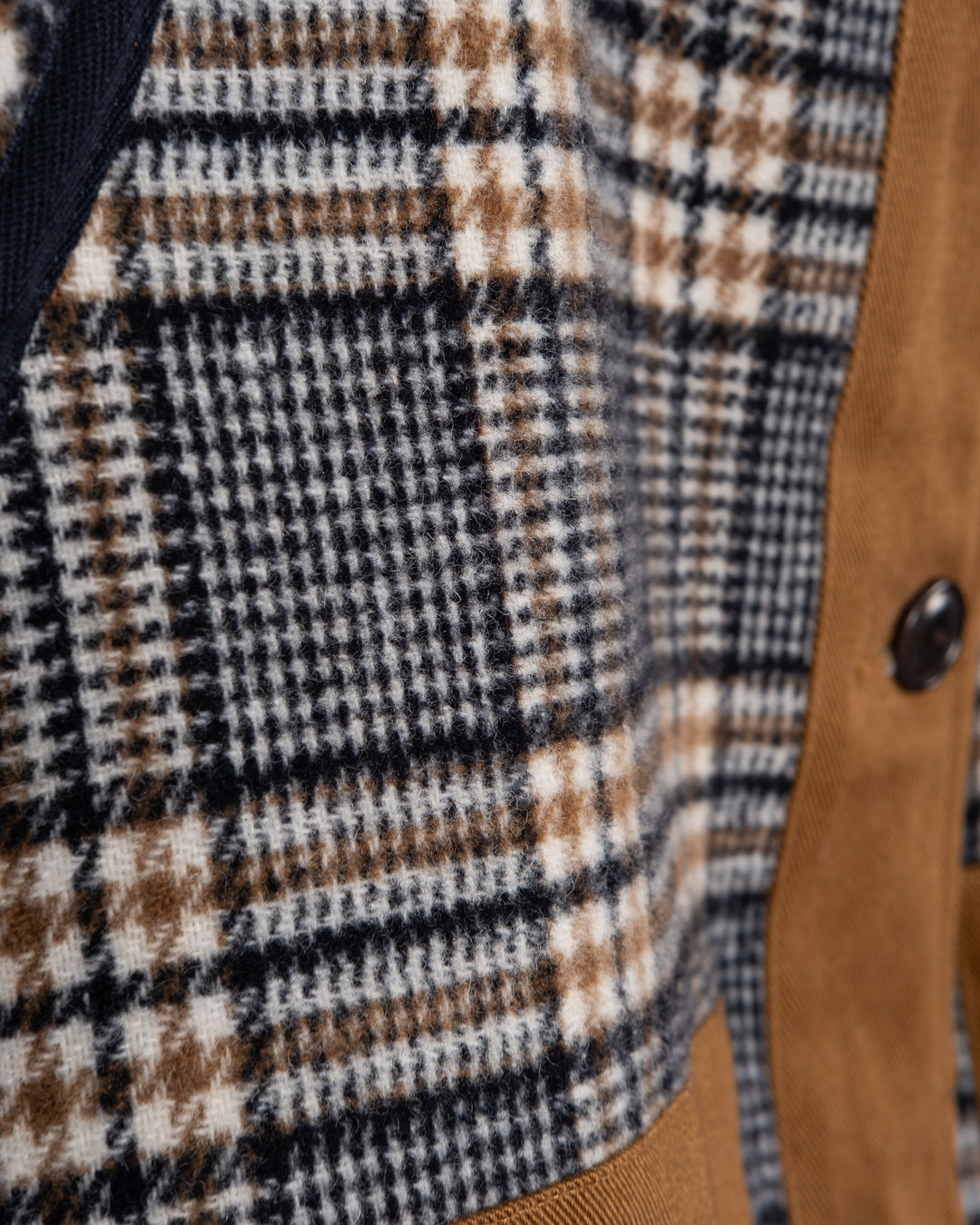 Army Caban Reversible Tambura Golf Wool Camel/Brown Check