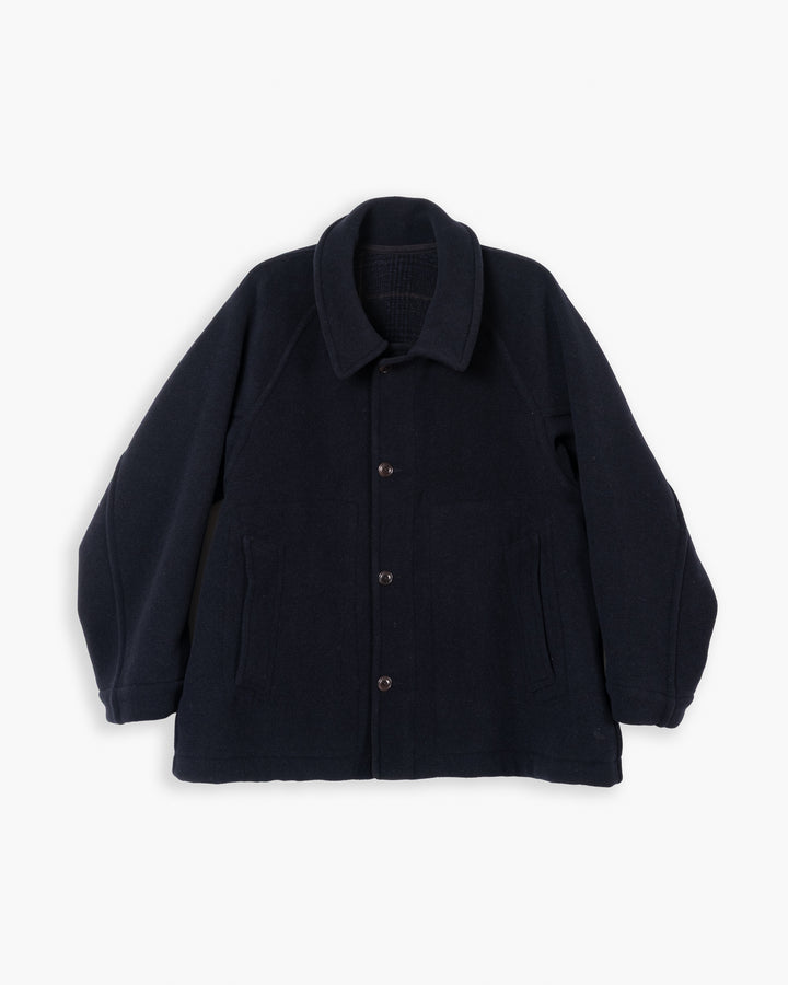 Army Caban Reversible Tambura Golf Wool Navy/Brown Check
