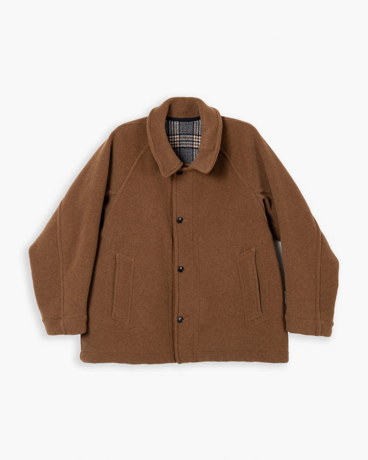 Army Caban Reversible Tambura Golf Wool Camel/Brown Check