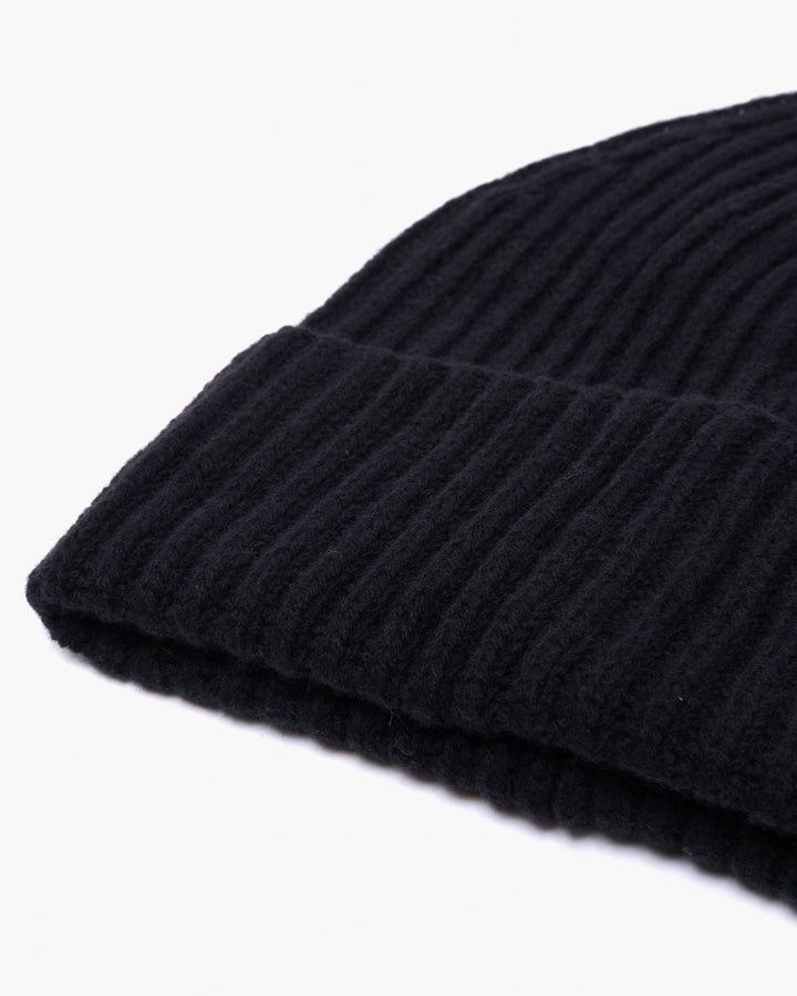 Wool Cashmere Beanie Black