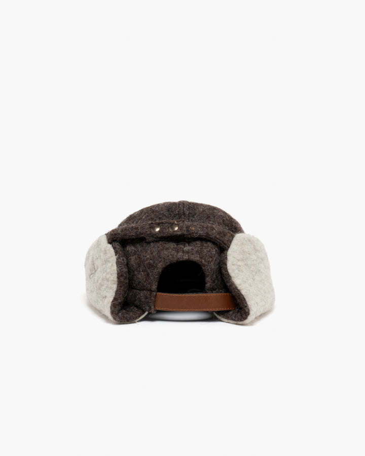 Cap Artisanal Felted Wool Brown/Grey