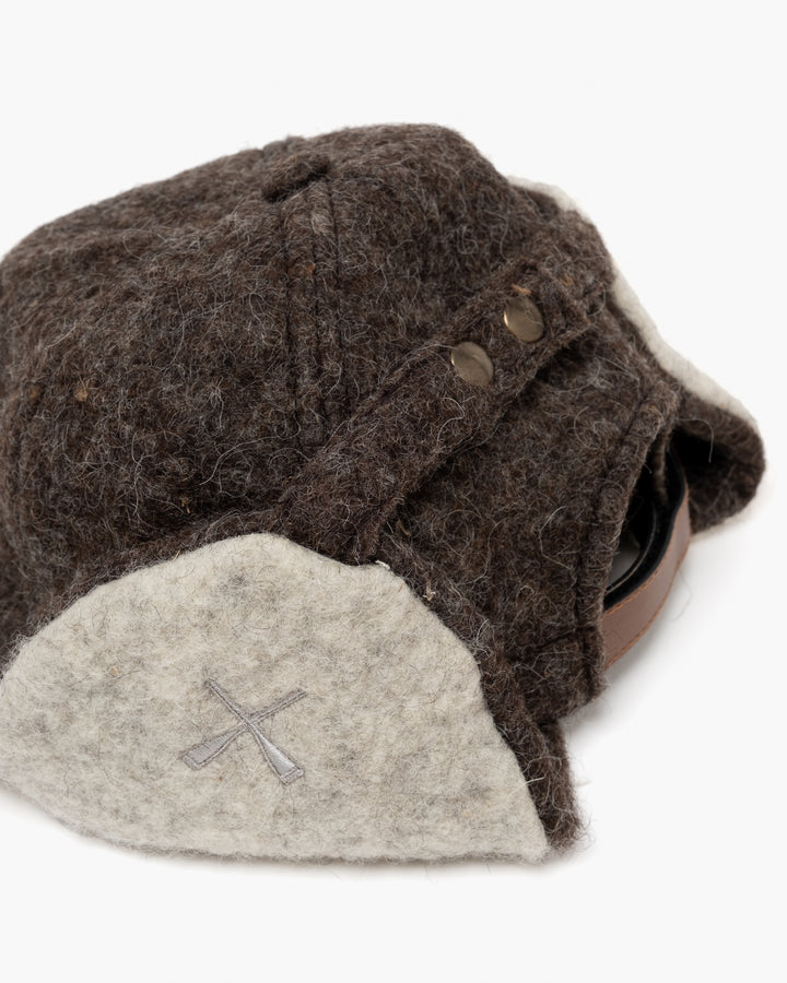 Cap Artisanal Felted Wool Brown/Grey