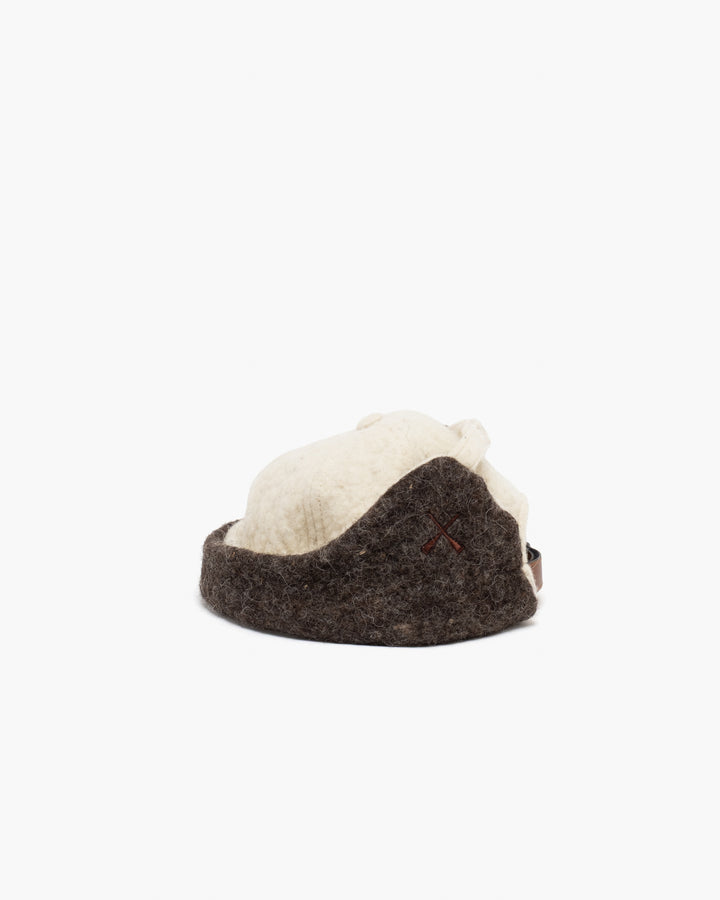 Chapka Artisanal Felted Wool Avoine/Brown