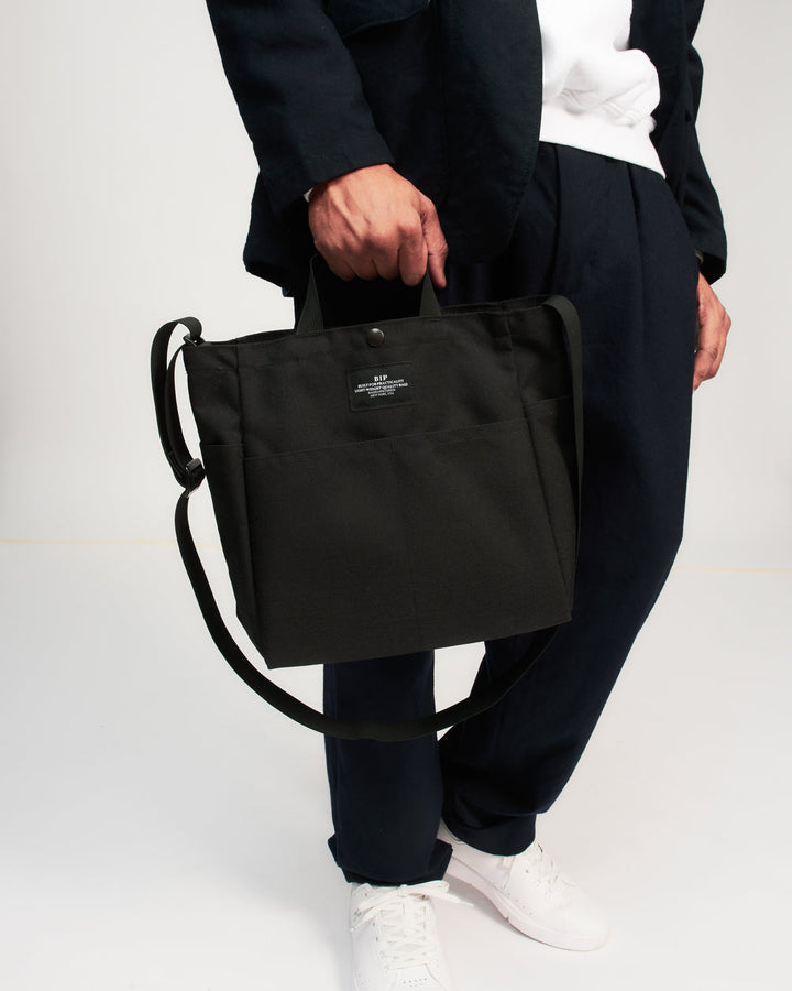 Multi-pocket Bag Medium Canvas Nylon Black