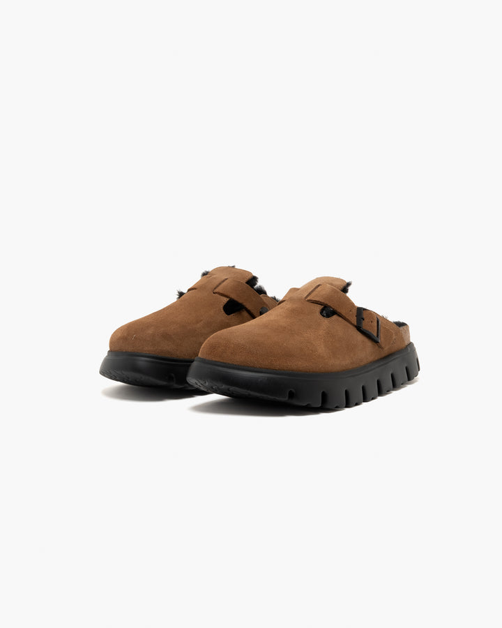Birkenstock Boston Chunky Shearling Dark Tea