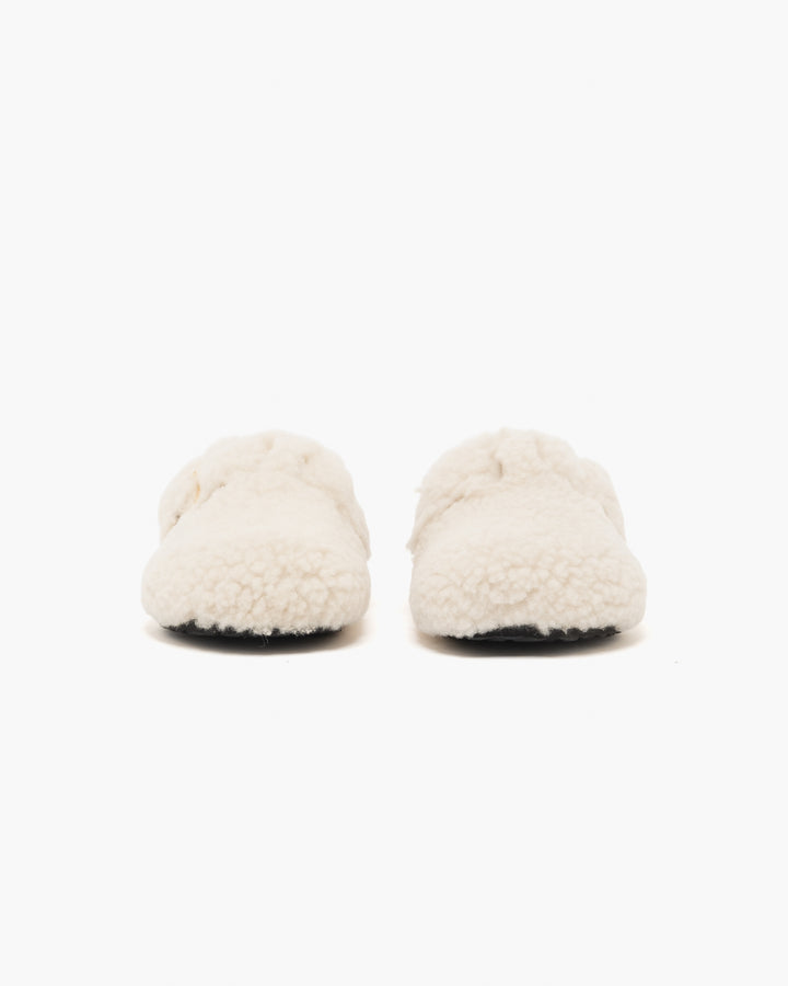 Birkenstock ボストン ビッグバックル テディ エッグシェル