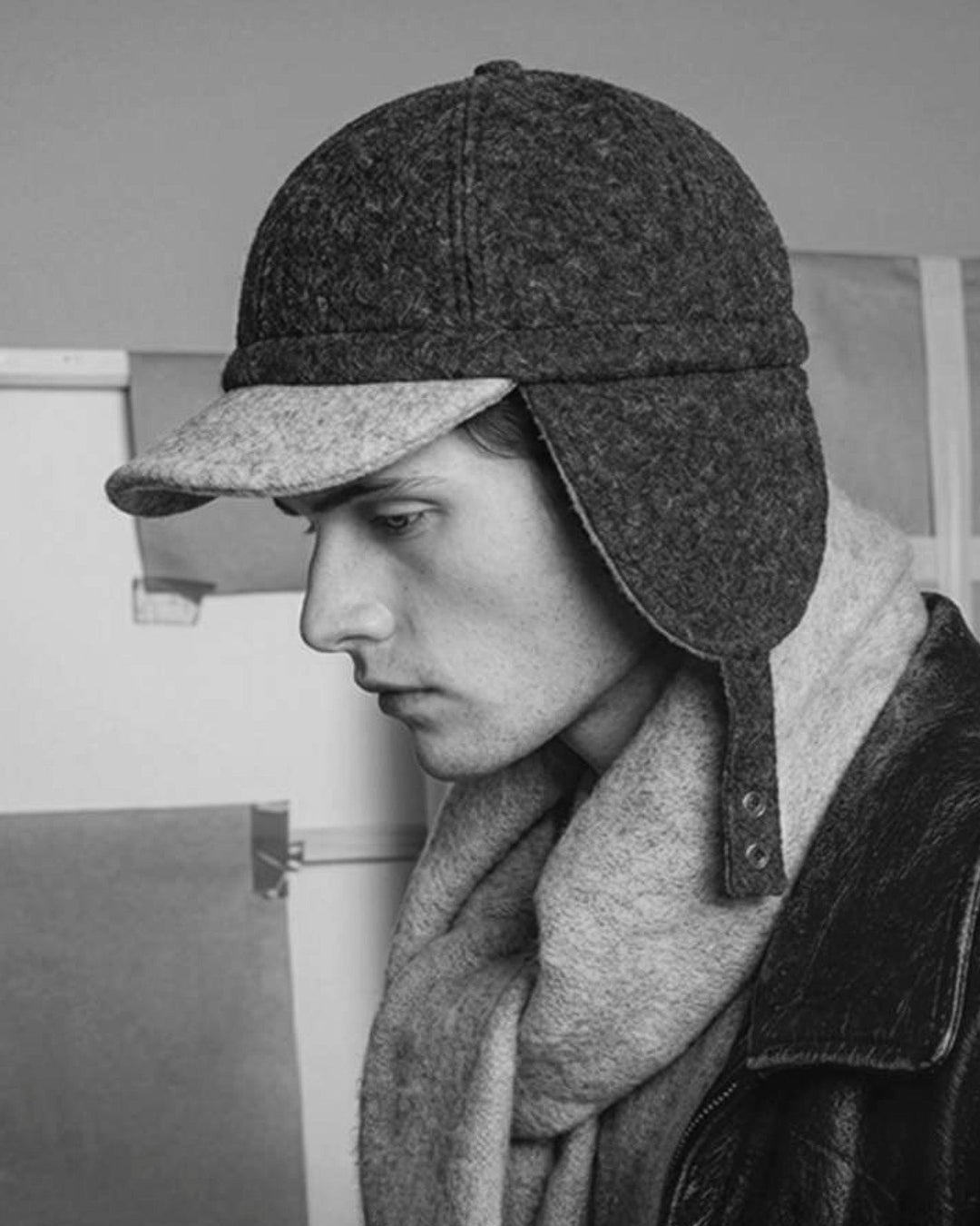 Cap Artisanal Felted Wool Brown/Grey
