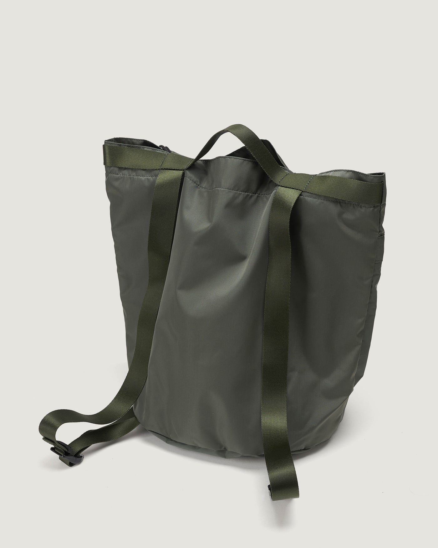 Bucket Backpack Nylon Twill Khaki Green