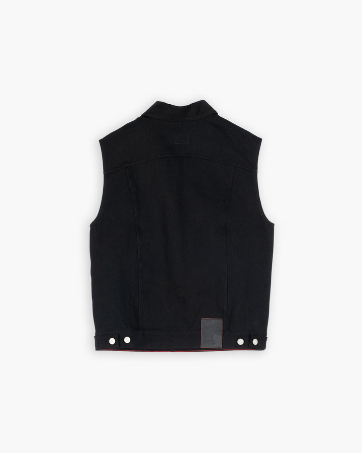 736 Sleeveless Jacket Black Denim