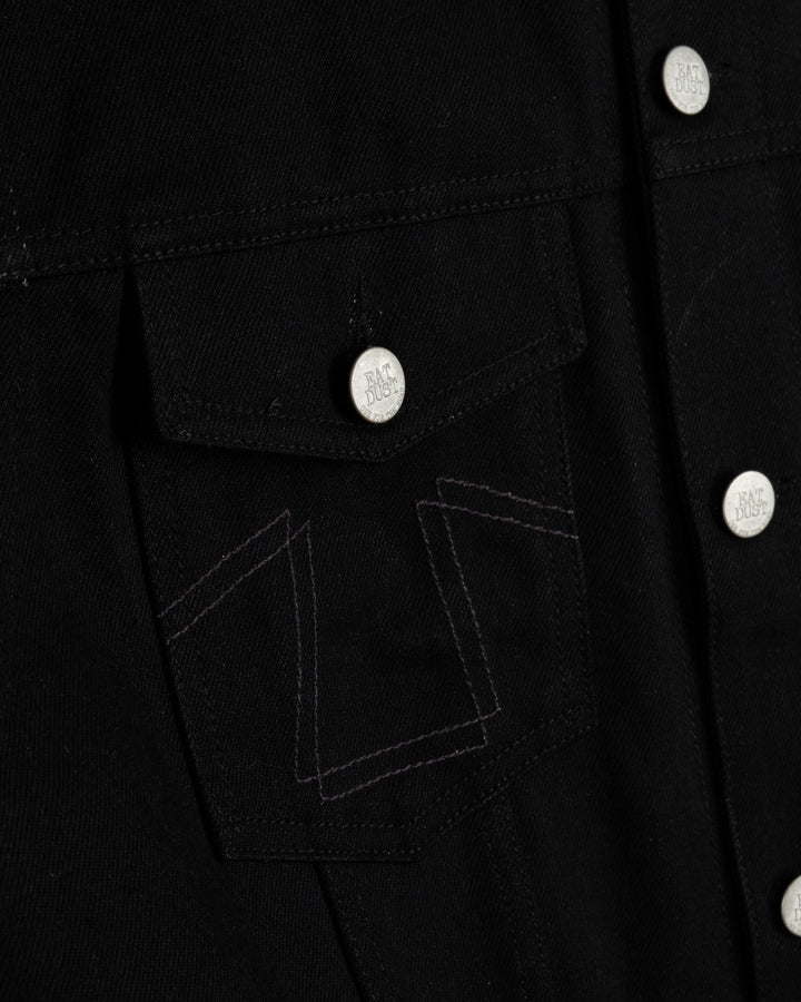 736 Sleeveless Jacket Black Denim