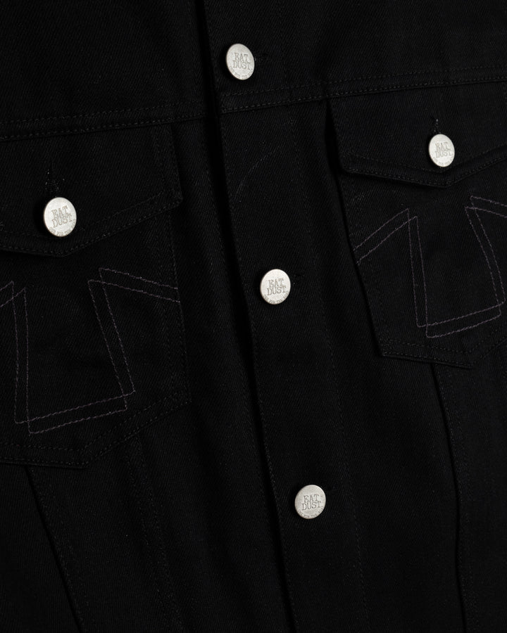 736 Sleeveless Jacket Black Denim