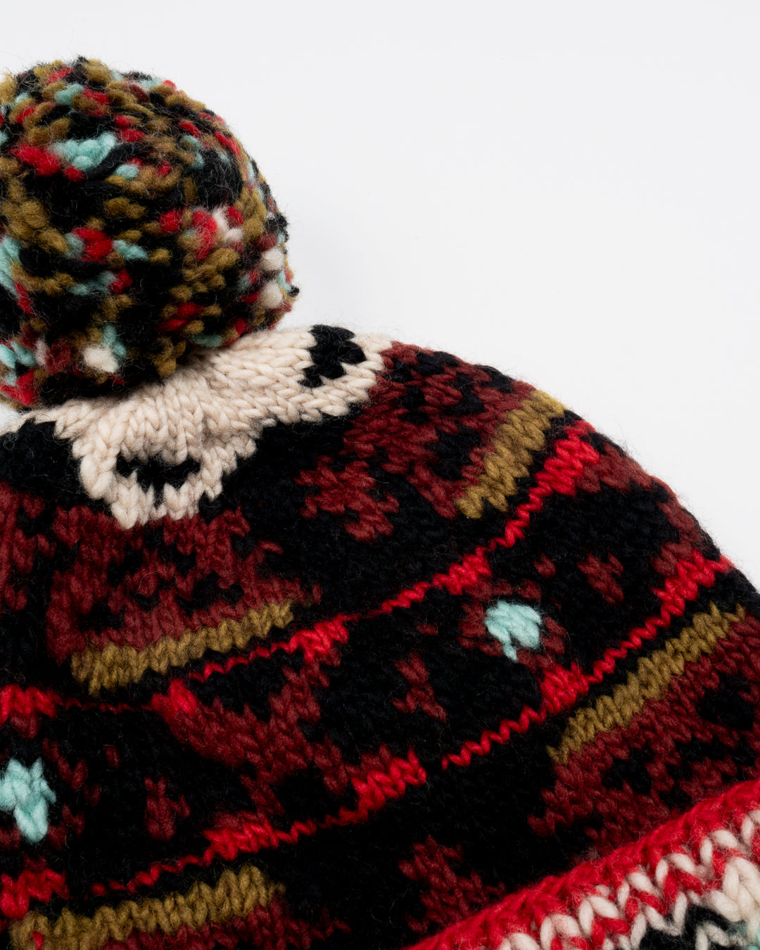 Chamula Double Cuff Beanie Navajo Black