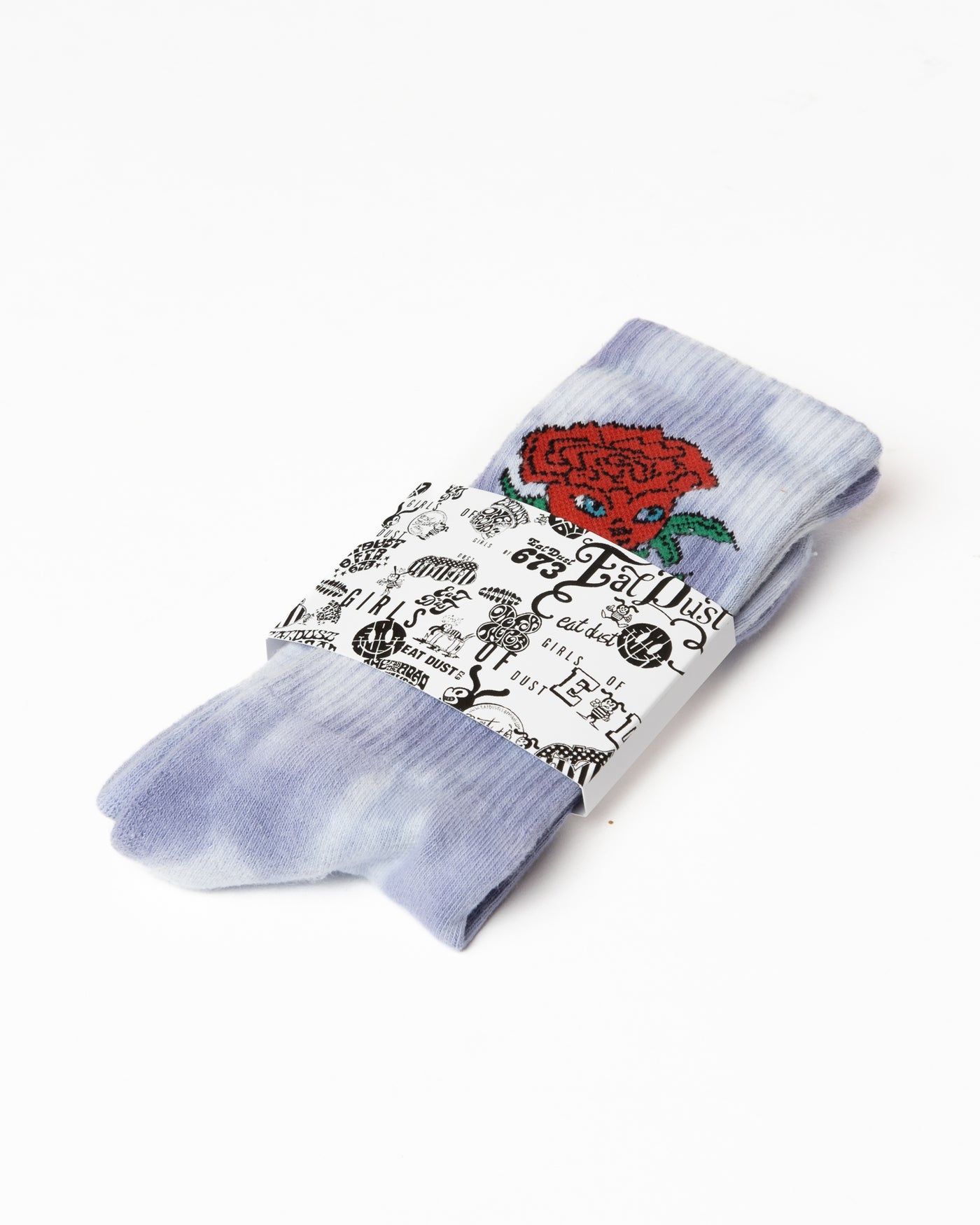 Rose Socks Cotton Tie-Dye Violet