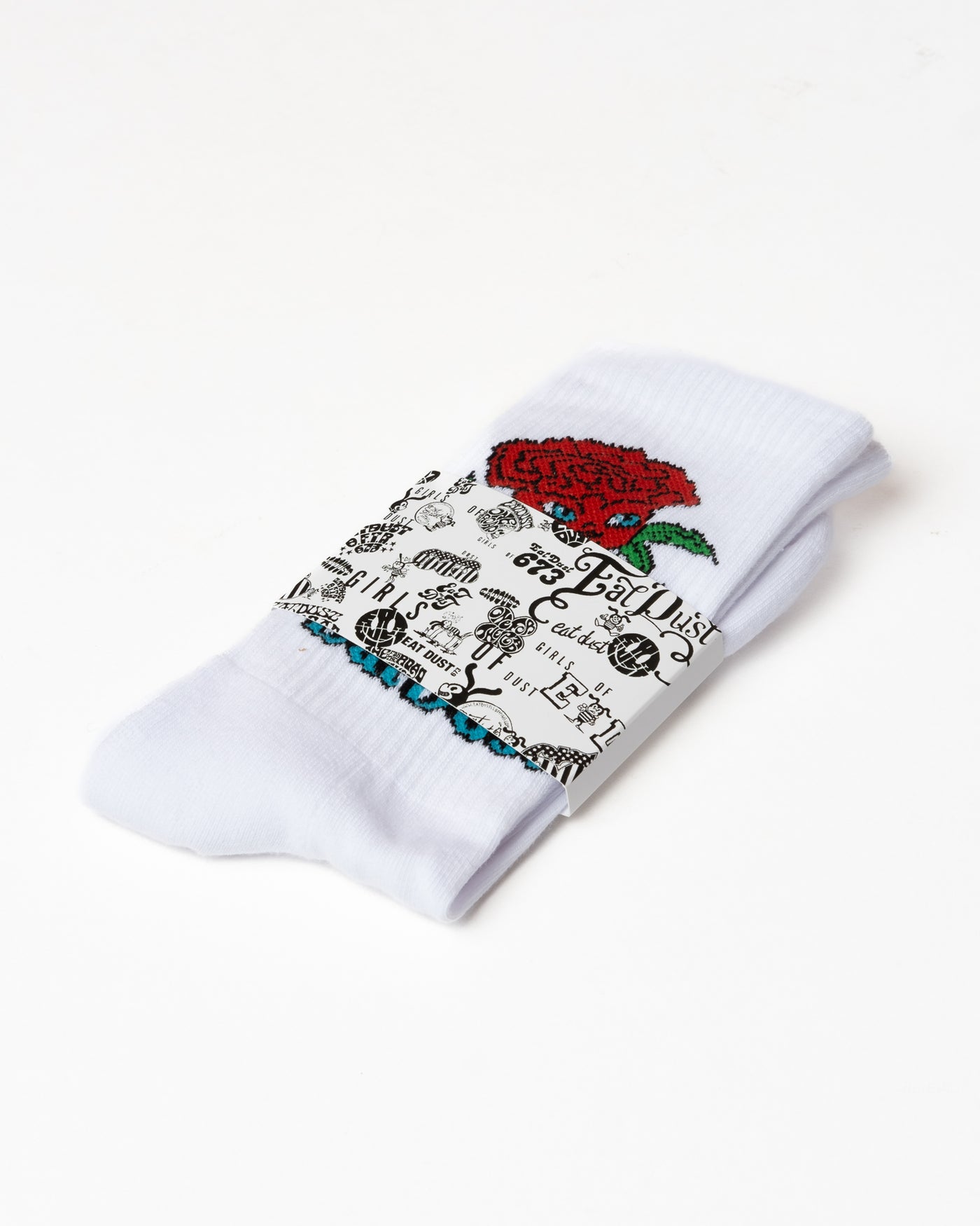 Rose Socks Cotton White