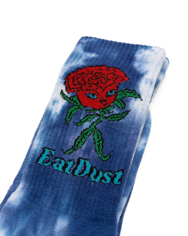 Rose Socks Cotton Tie Dye Blue