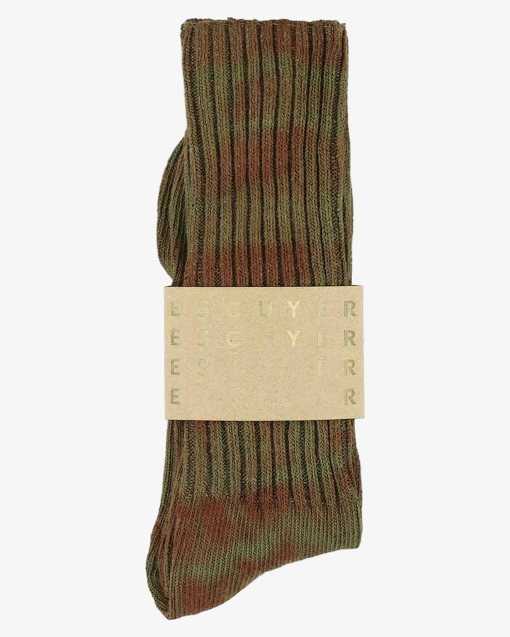 Escuyer Tie Dye Socks Brown/Green