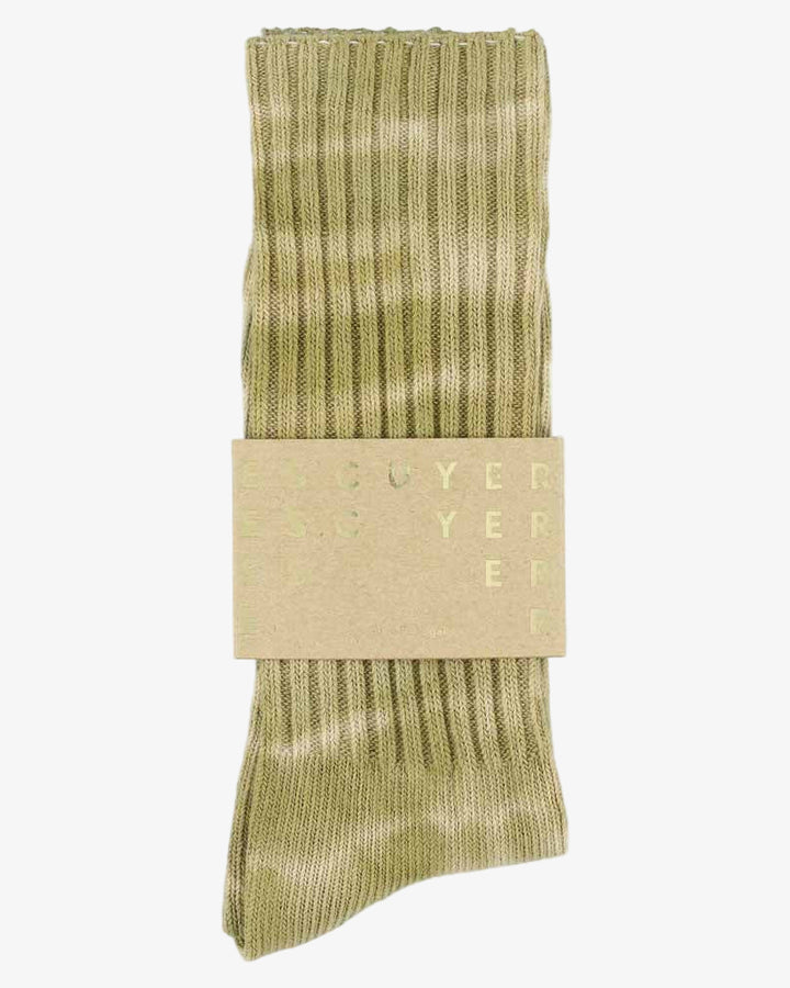 Escuyer Tie Dye Socks Ecru/Gold
