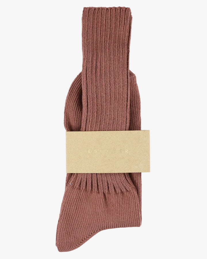 Escuyer Crew Socks Dark Pink