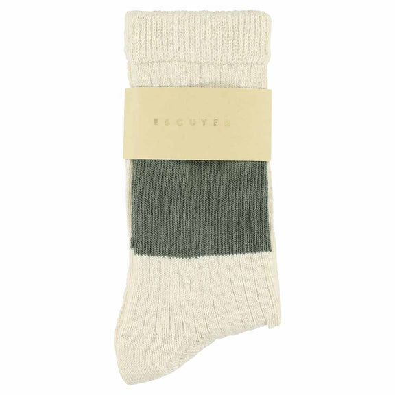 Escuyer Melange Band Socks Ecru/Khaki