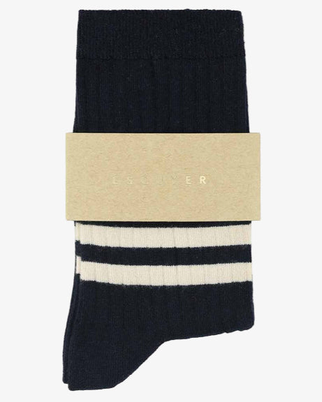 Escuyer Stripes Socks Blue/Ecru