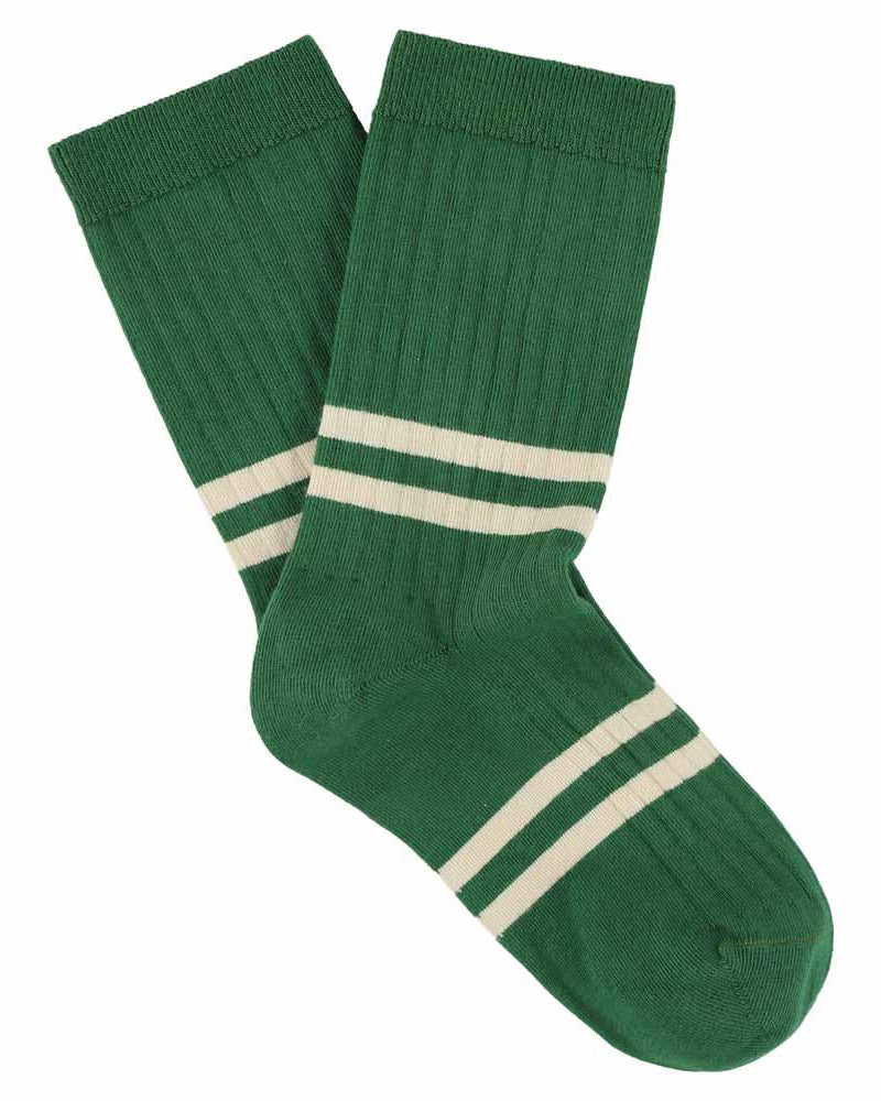 Escuyer Stripes Socks Green/Ecru