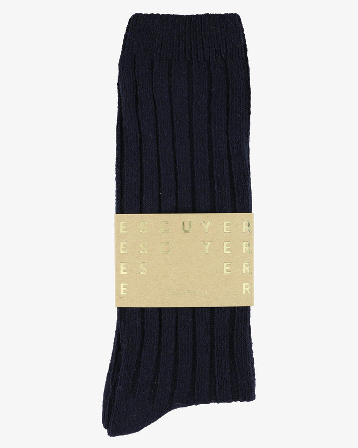 Escuyer Cashmere Crew Socks Navy