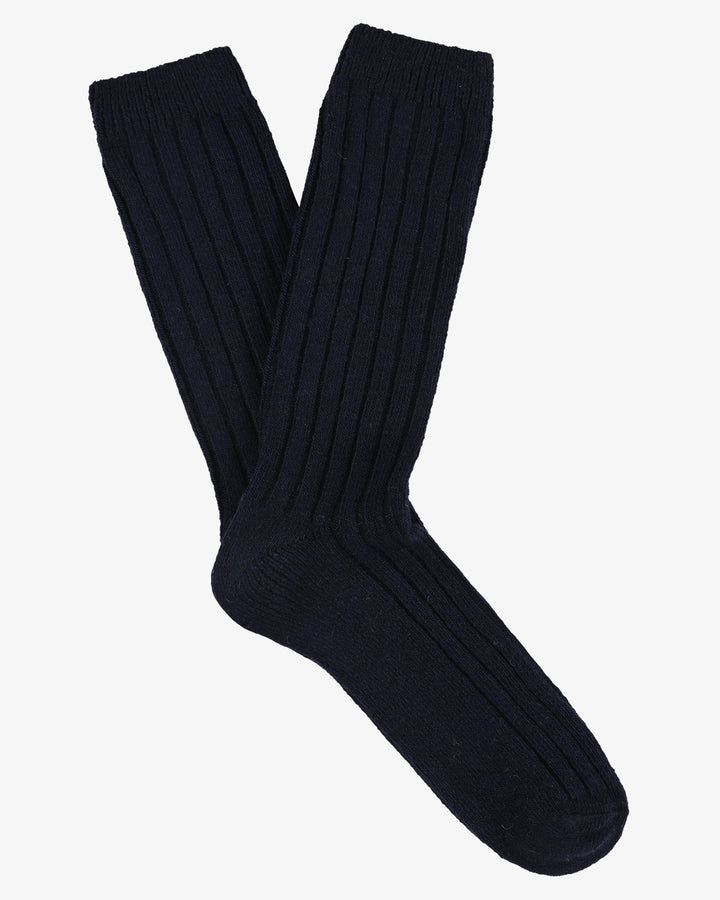 Escuyer Cashmere Crew Socks Navy