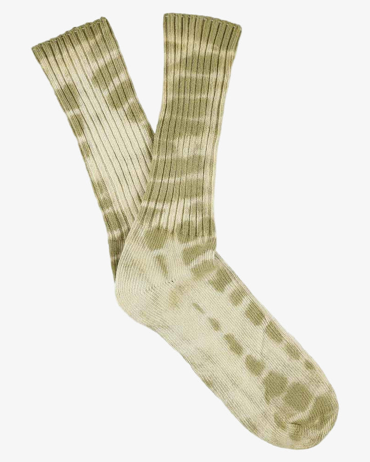 Escuyer Tie Dye Socks Ecru/Gold