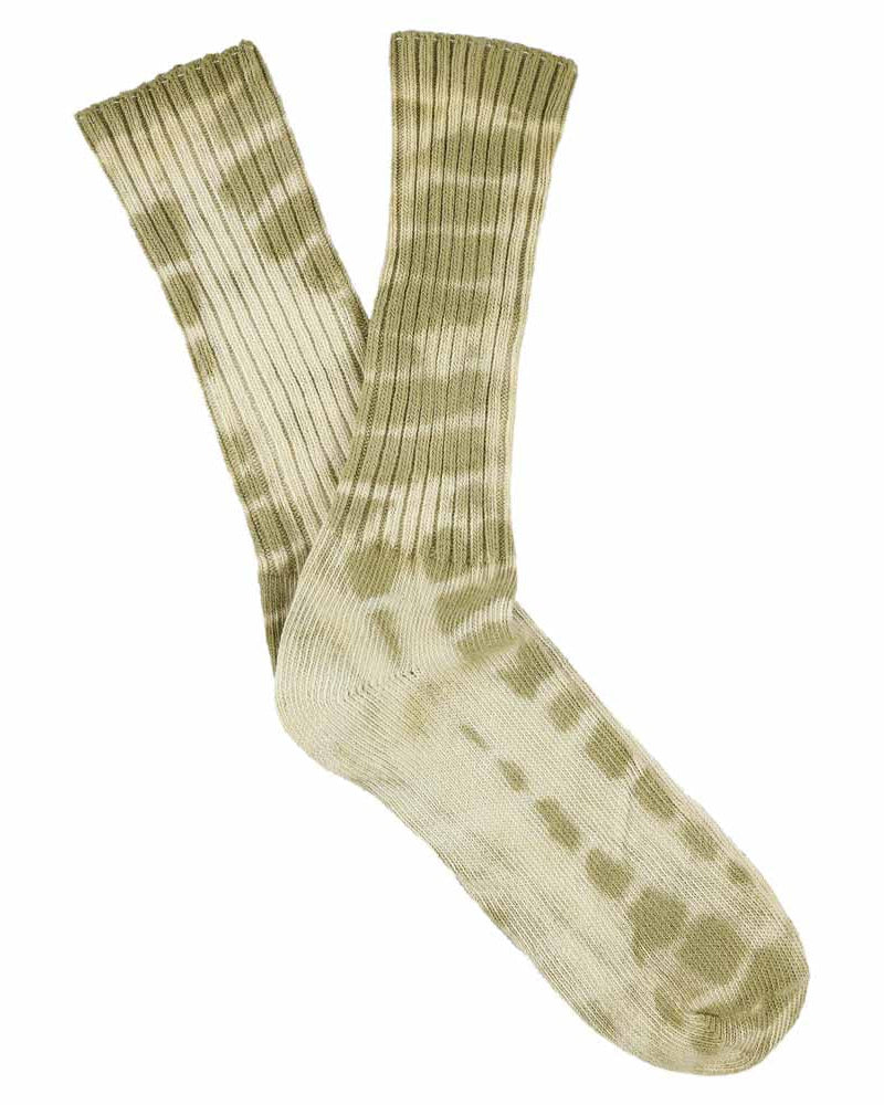 Escuyer Tie Dye Socks Ecru/Gold