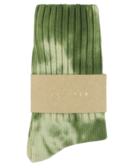 Escuyer Tie Dye Socks Olive
