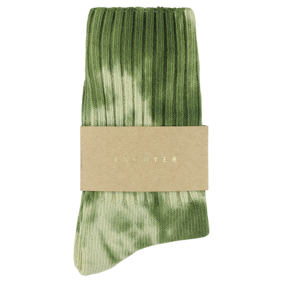 Escuyer Tie Dye Socks Olive