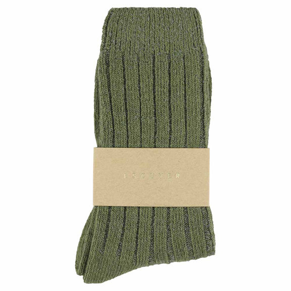 Escuyer Women's Cashmere Crew Socks Khaki