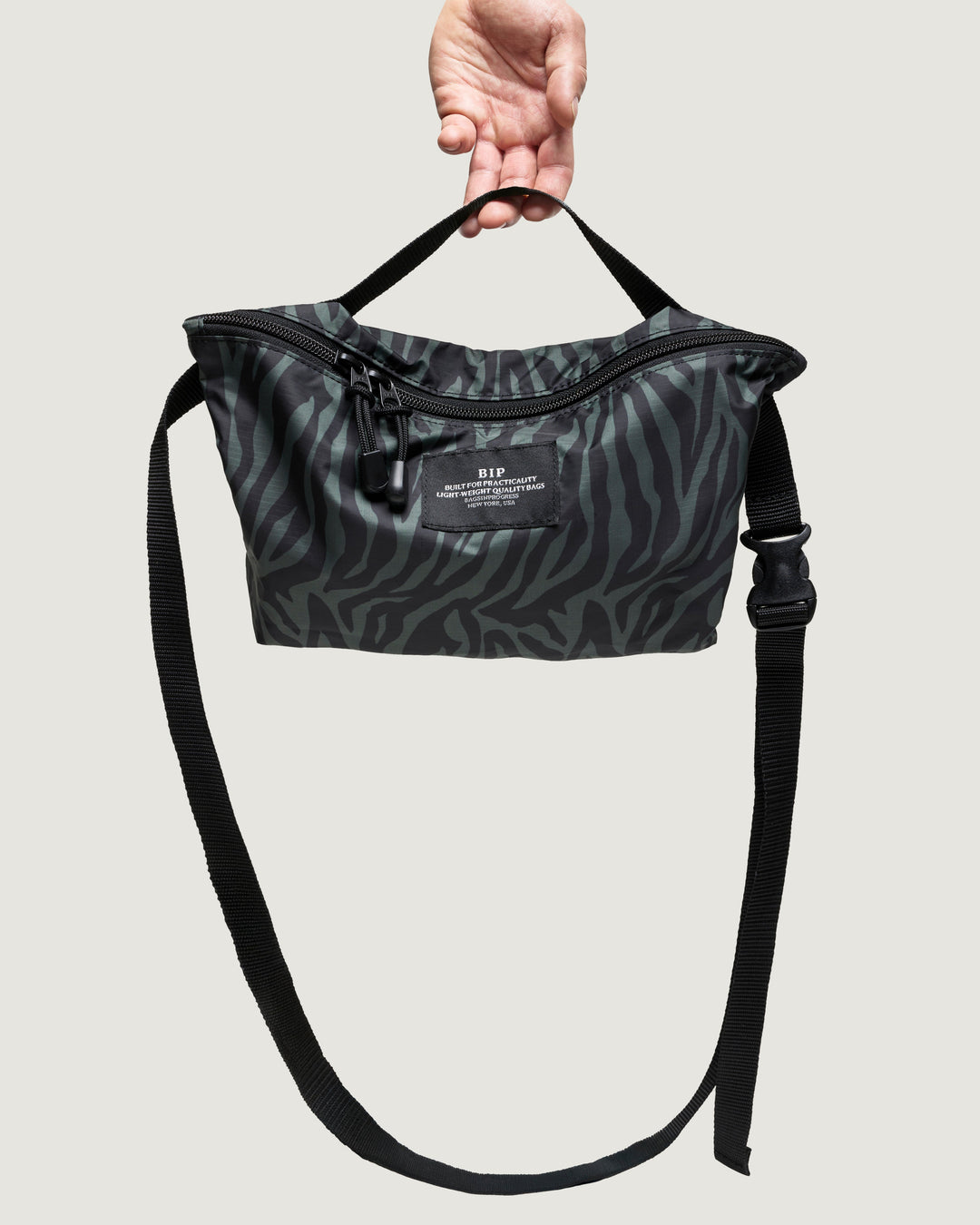 Fannypack Crossbody Polyester Oxford Zebra Green